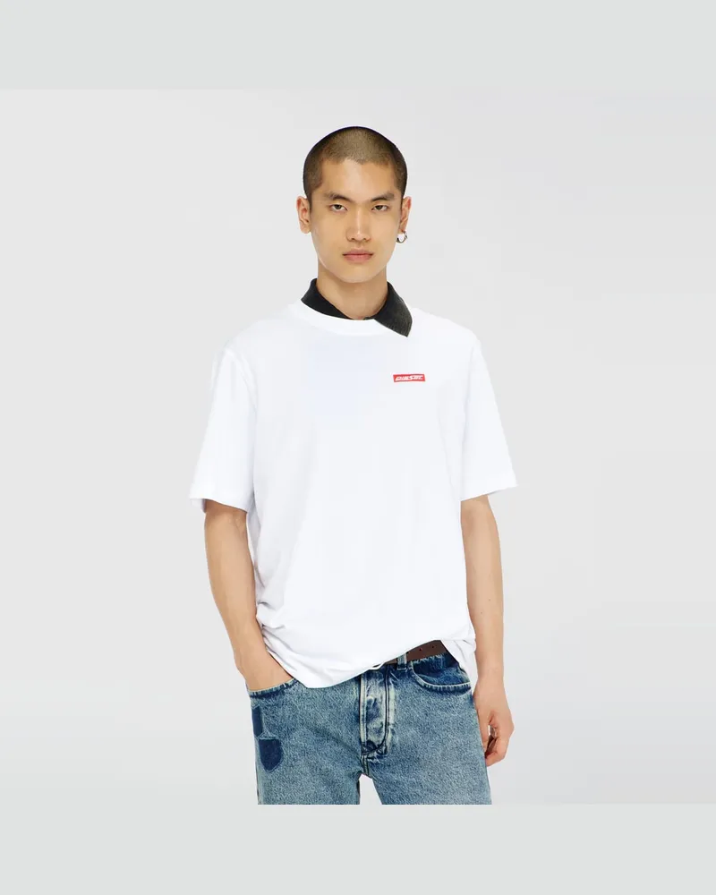 Diesel T-Shirt aus Baumwolle mit Logo patch - T-Shirts - Herren - Weiss Weiss