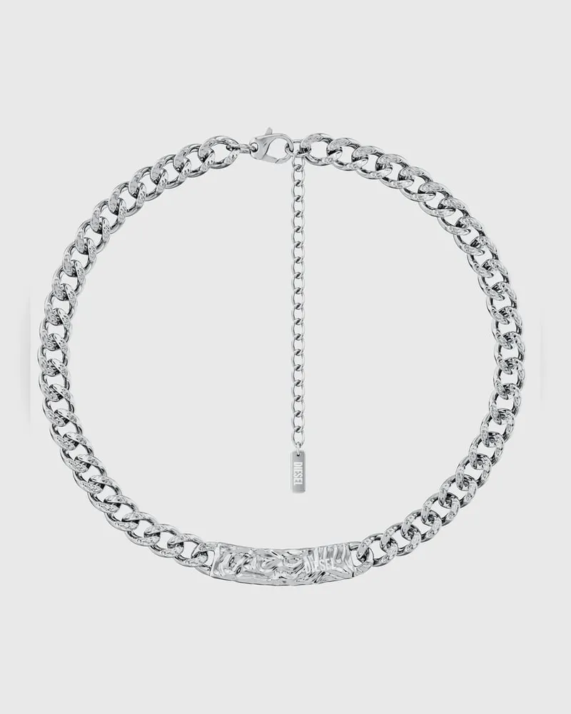 Diesel Kettenhalskette aus Edelstahl - Halsketten - Unisex - Silber Silber
