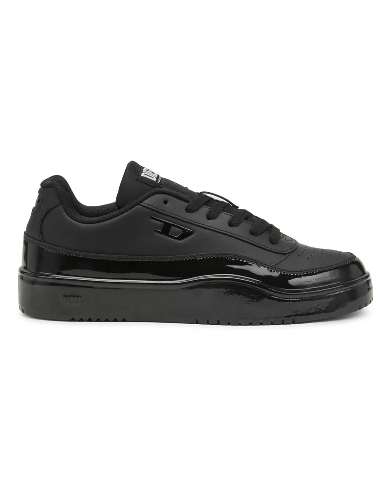 Diesel S-Tracker-D-Sneakers aus silikonbeschichtetem Leder - Sneakers - Herren - Schwarz Schwarz