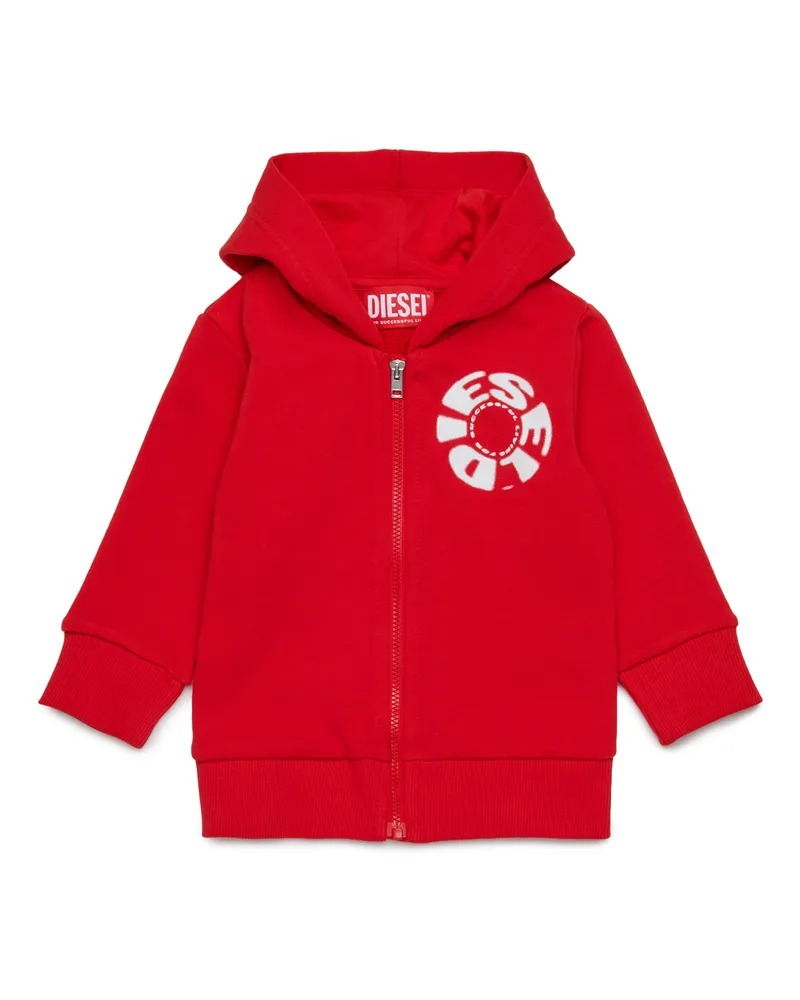 Diesel Kapuzenpullover aus Baumwolle mit durchgehendem Reißverschluss - Sweatshirts - Herren - Rot Rot
