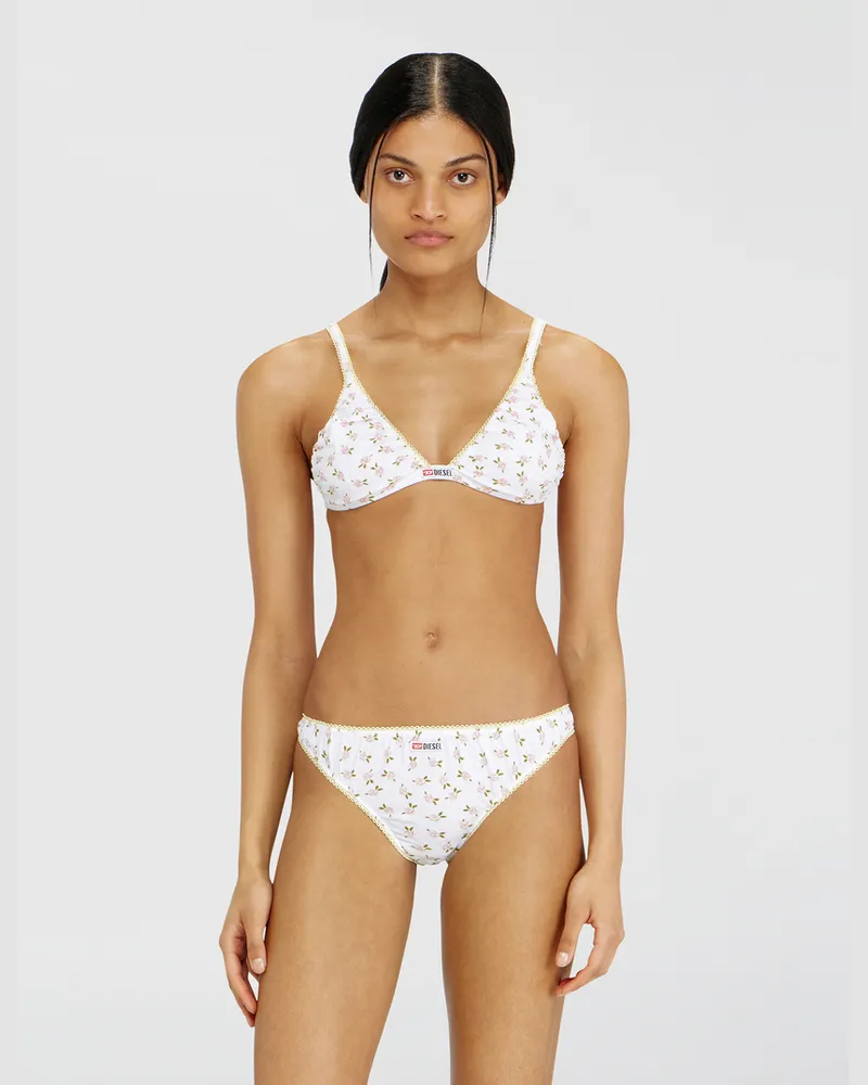 Diesel Triangel-BH aus Baumwolle mit all-over Blumenprint - BHs - Damen - Weiss Weiss
