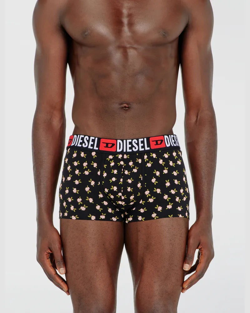 Diesel 3er-Pack Stretch-Baumwoll-Trunks mit Blumenmuster - Boxershorts - Herren - Schwarz Schwarz