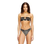 Weiches Bandeau-BH aus Baumwollripp mit ovalem D-Juwel - BHs - Damen - Grau