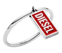 Ring mit Logo-Anhänger aus Edelstahl - Ringe - Unisex - Rot