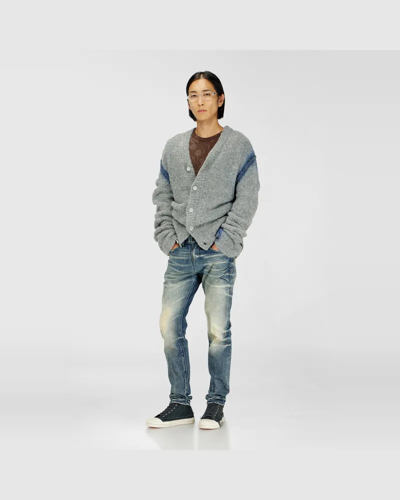Diesel Cardigan aus Alpaka-Mix mit spraygefärbten Nähten - Strickwaren - Herren - Grau Grau