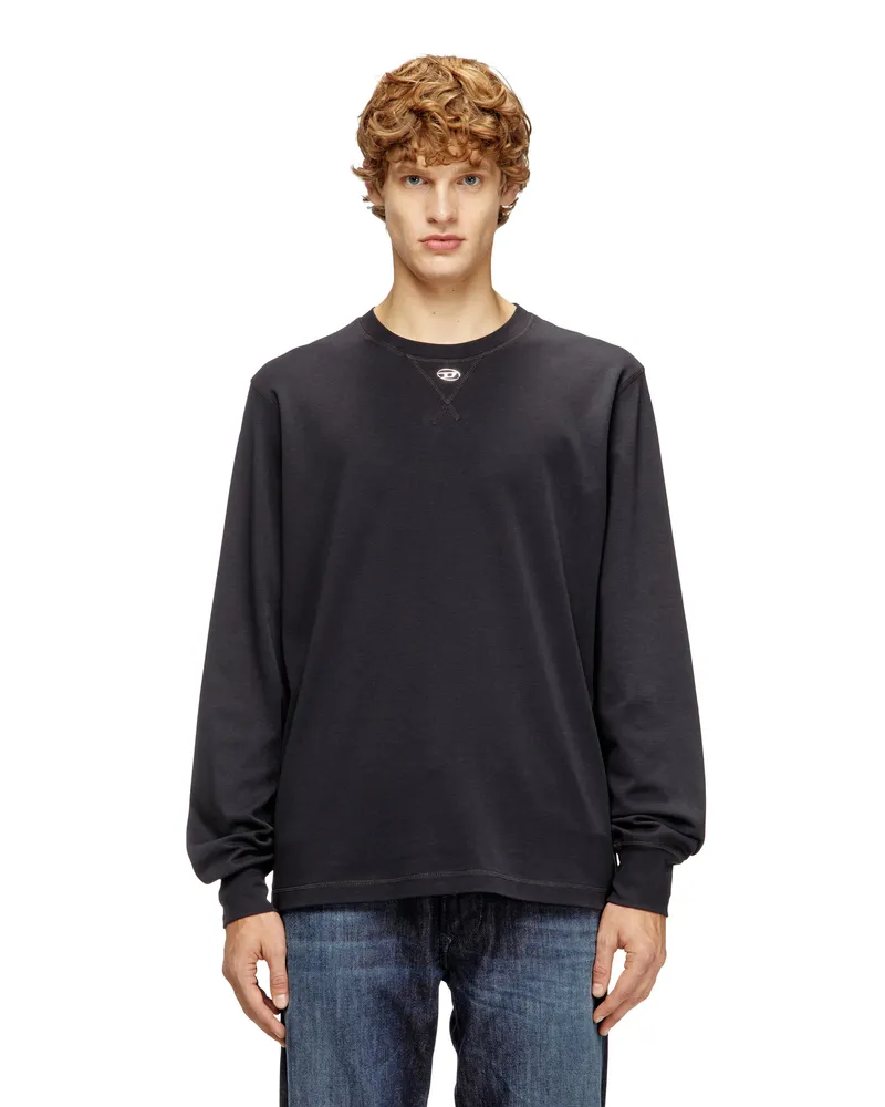 Diesel Baumwoll-Langarmshirt mit Oval D - T-Shirts - Herren - Grau Grau