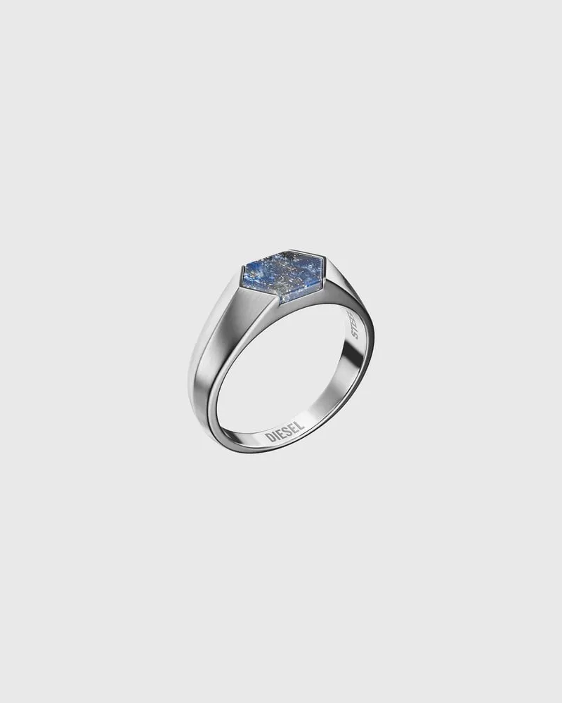 Diesel Siegelring mit Lapislazuli - Ringe - Unisex - Silber Silber