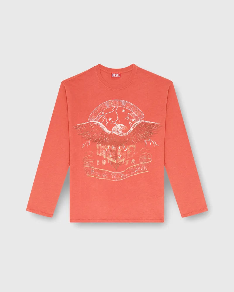 Diesel Langarmshirt mit Konzertgrafik - T-Shirts - Herren - Rot Rot
