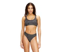 Bralette aus Stretch-Baumwolle mit Metallic-Print - BHs - Damen - Grau