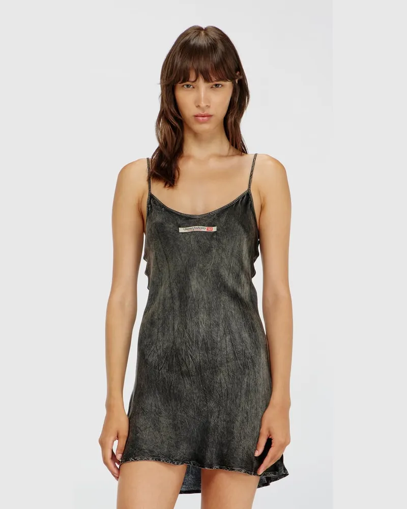 Diesel Trägerkleid aus Viskose mit Spaghettiträgern - Pyjamas - Damen - Schwarz Schwarz