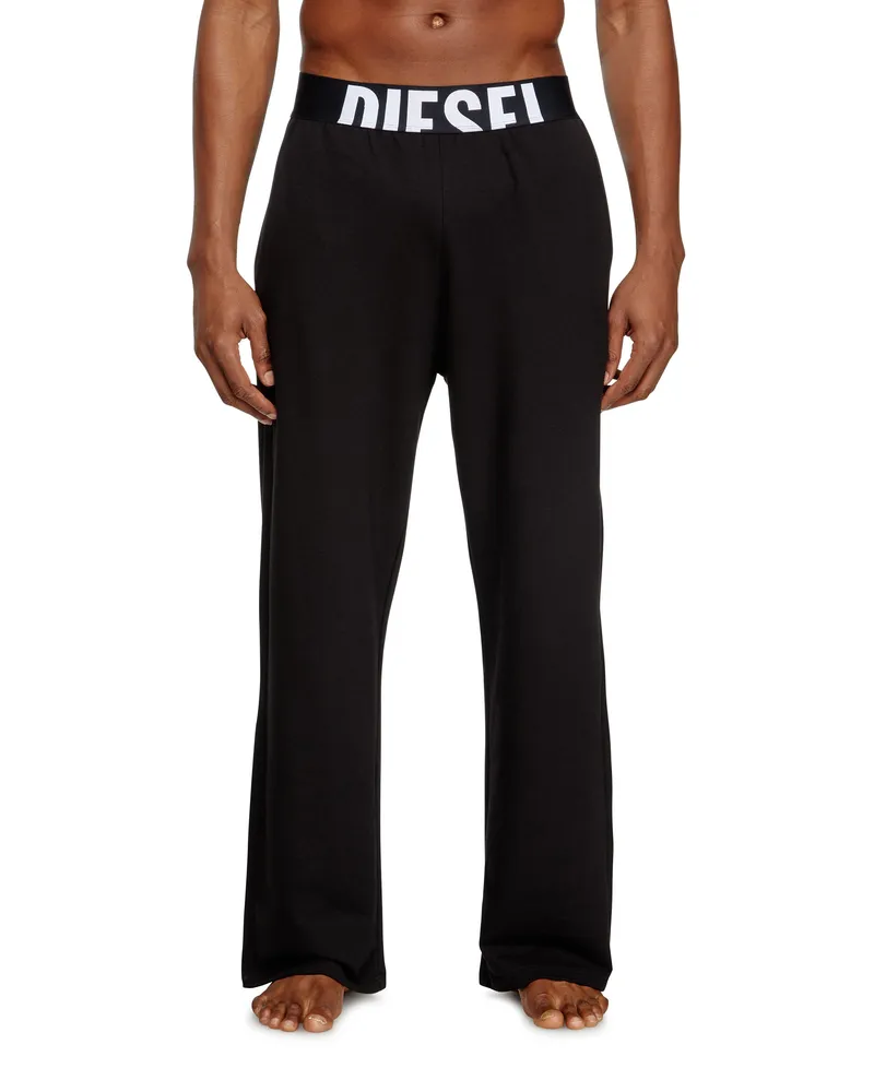 Diesel Pyjama-Hose mit Cut-Off-Logo - Hosen - Herren - Schwarz Schwarz