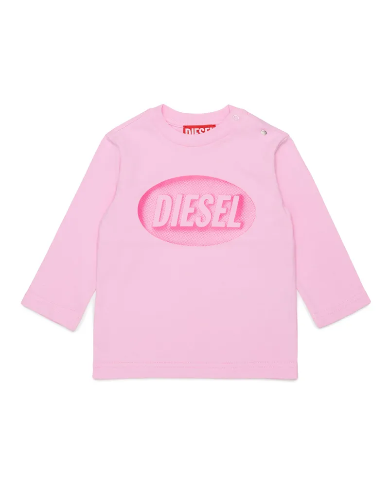 Diesel T-Shirt aus Baumwolle mit Logo-Print - T-Shirts und Tops - Herren - Rosa Rosa