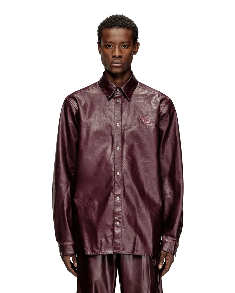 Diesel Hemd mit Logo in Burgunderrot - Hemden - Herren - Rot Rot