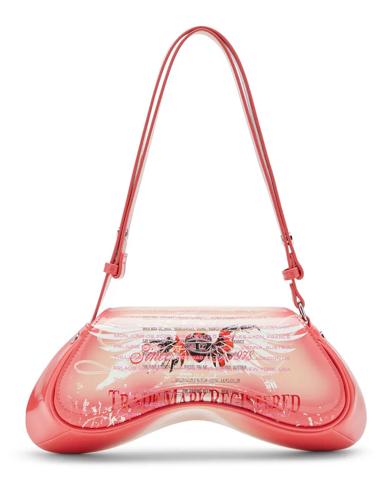 Diesel Play-Schultertasche mit glänzendem PU-Print - Schultertaschen - Damen - Rosa Rosa