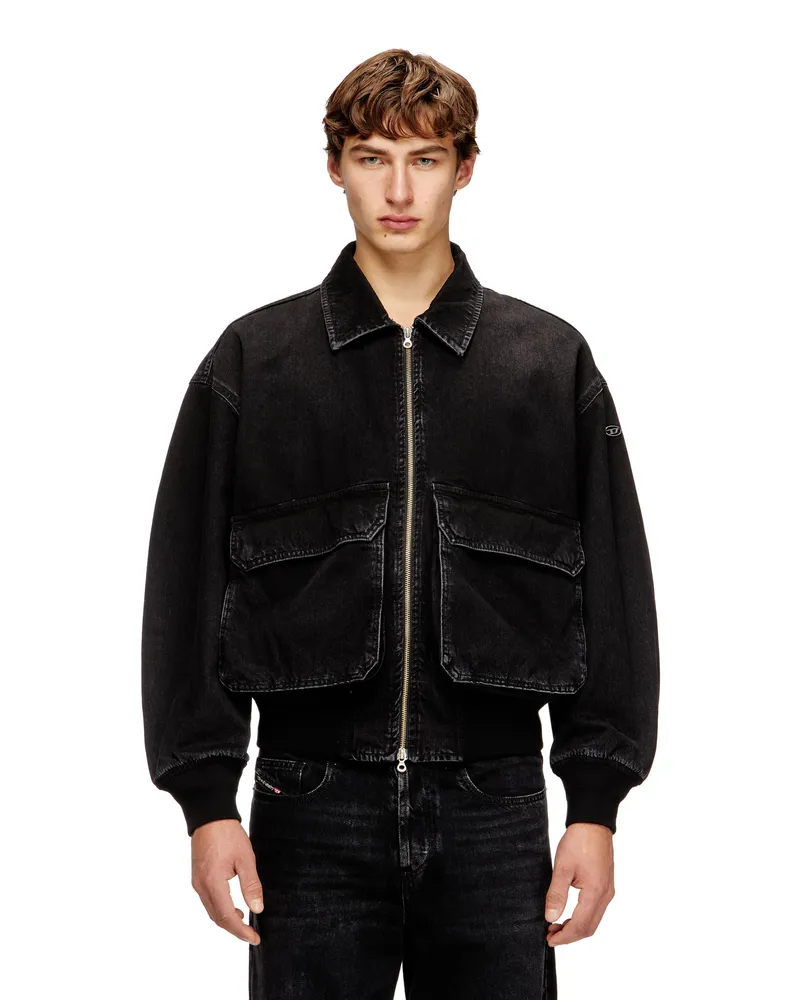 Diesel Jacke aus Denim - Denim jacken - Unisex - Schwarz Schwarz