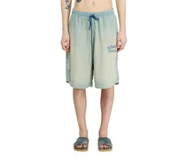Shorts aus fließendem Denim mit Schmutzeffekt - Denim Kurze Hose - Unisex - Blau