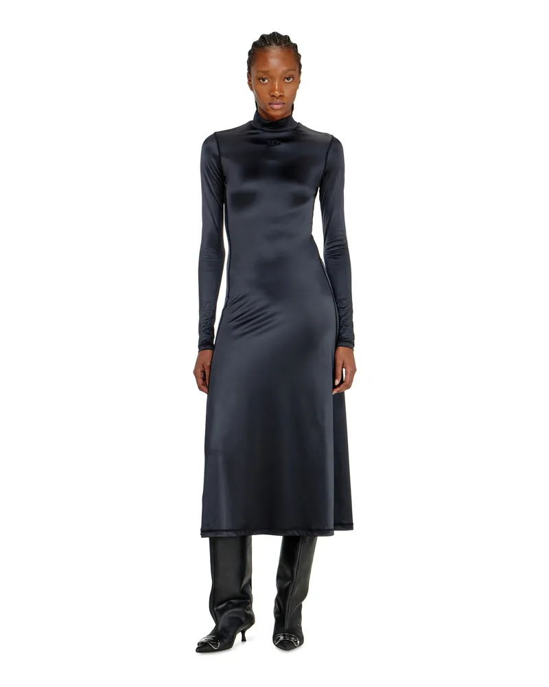 Diesel Fließendes Midikleid mit Rollkragen - Kleider - Damen - Schwarz Schwarz