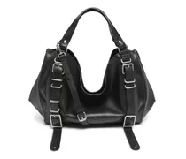 D-One-Medium Henkeltasche aus behandeltem Leder - Handtaschen - Unisex - Schwarz