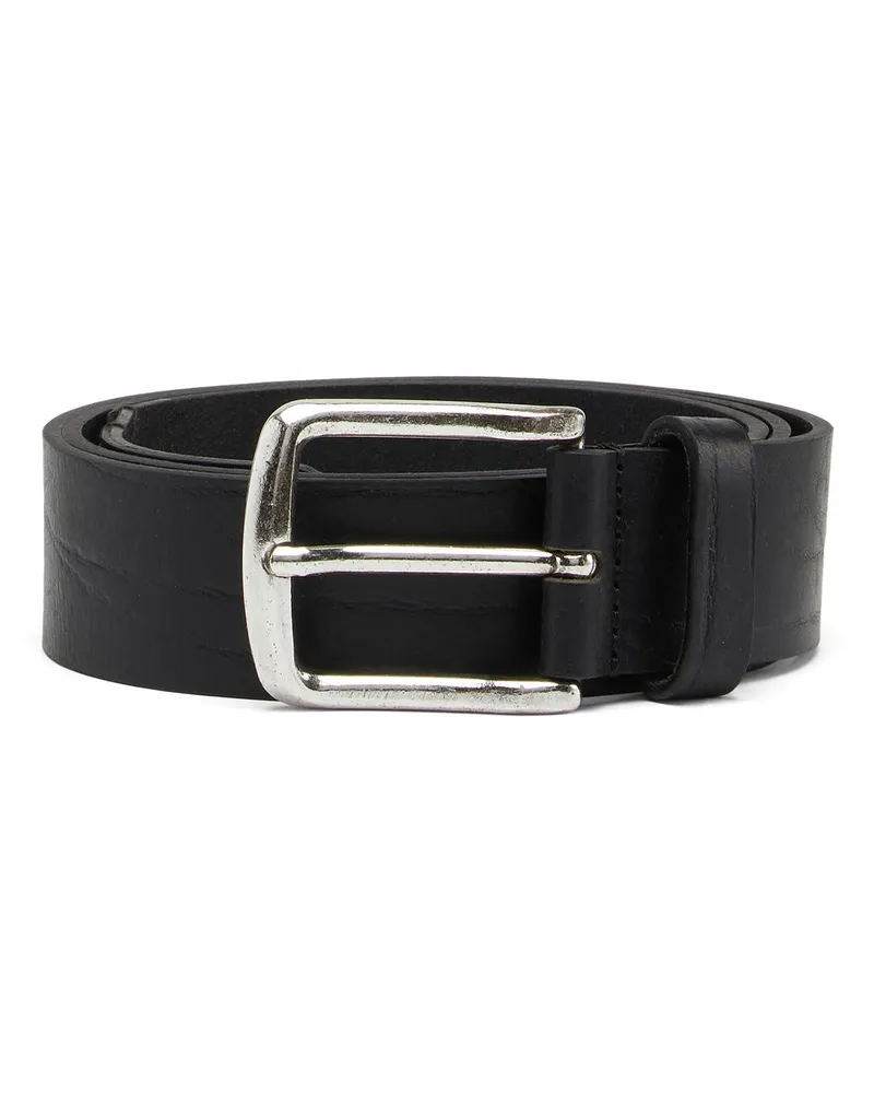 Diesel 3.9cm Gürtel aus behandeltem Leder mit Diesel-Logo - Gürtel - Herren - Schwarz Schwarz