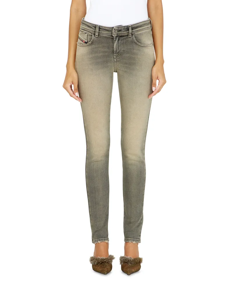 Diesel Skinny Jeans Regular Waist 2017 Slandy, Grau, Reißverschluss Grau