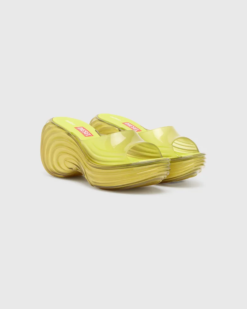 Diesel Plateau-Pantolette aus Melflex - Sandalen - Damen - Gelb Gelb