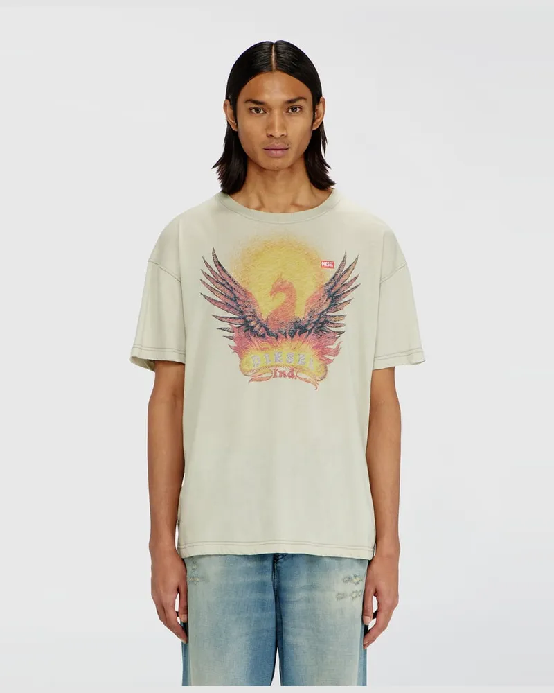 Diesel Reguläres T-Shirt mit Phönix-Print - T-Shirts - Herren - Beige Beige