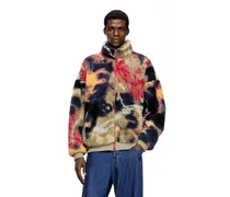 Teddy-Fleece-Jacke mit Graffiti-Motiv - Jacken - Herren - Bunt