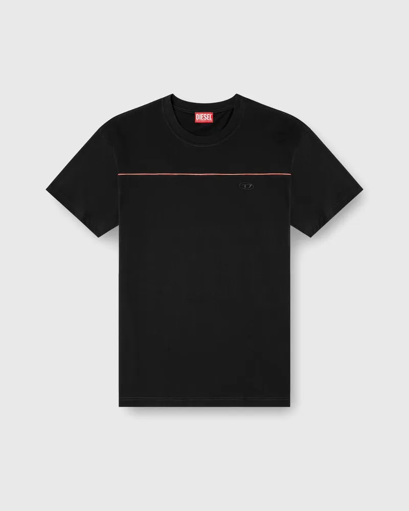Diesel T-Shirt mit kontrastierenden Paspeln - T-Shirts - Herren - Schwarz Schwarz