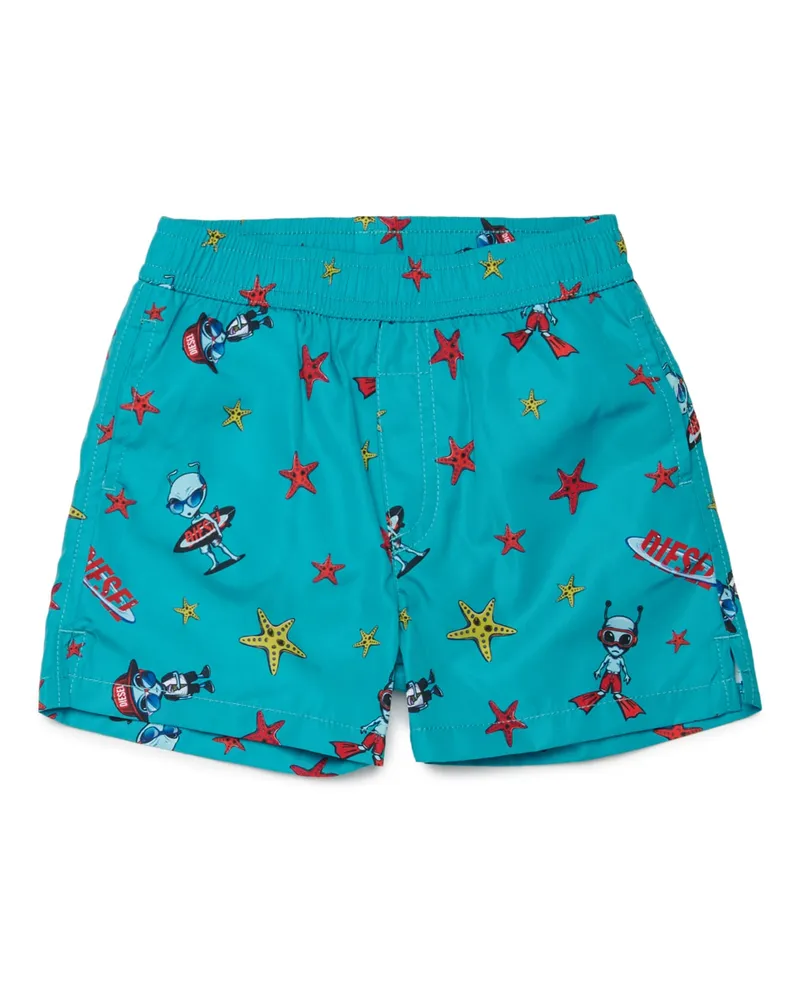Diesel Badeshorts mit Seestern-Print - Beachwear - Herren - Grün Grün