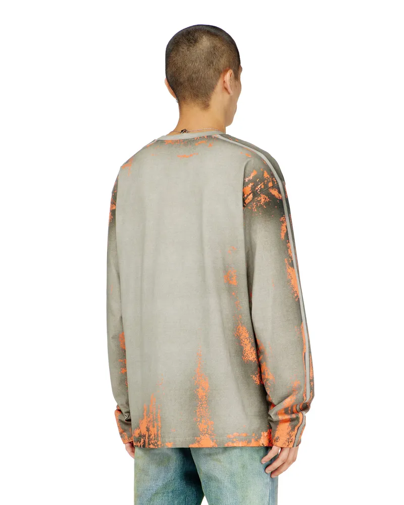 Diesel Langarmshirt aus Cracked Jersey - T-Shirts - Herren 