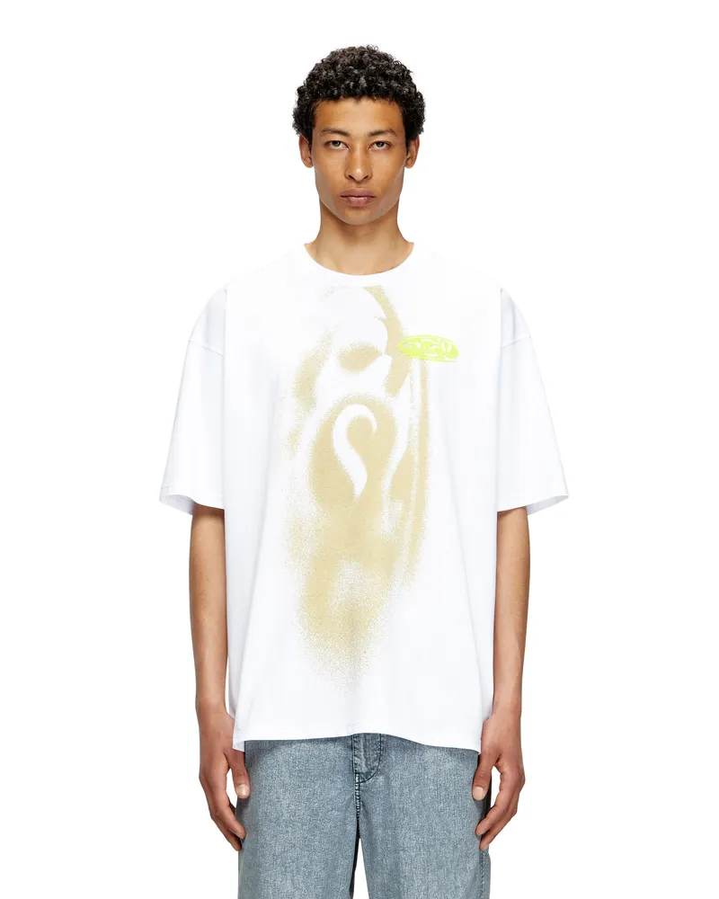 Diesel T-Shirt mit Sprüheffekt-Print - T-Shirts - Herren - Weiss Weiss