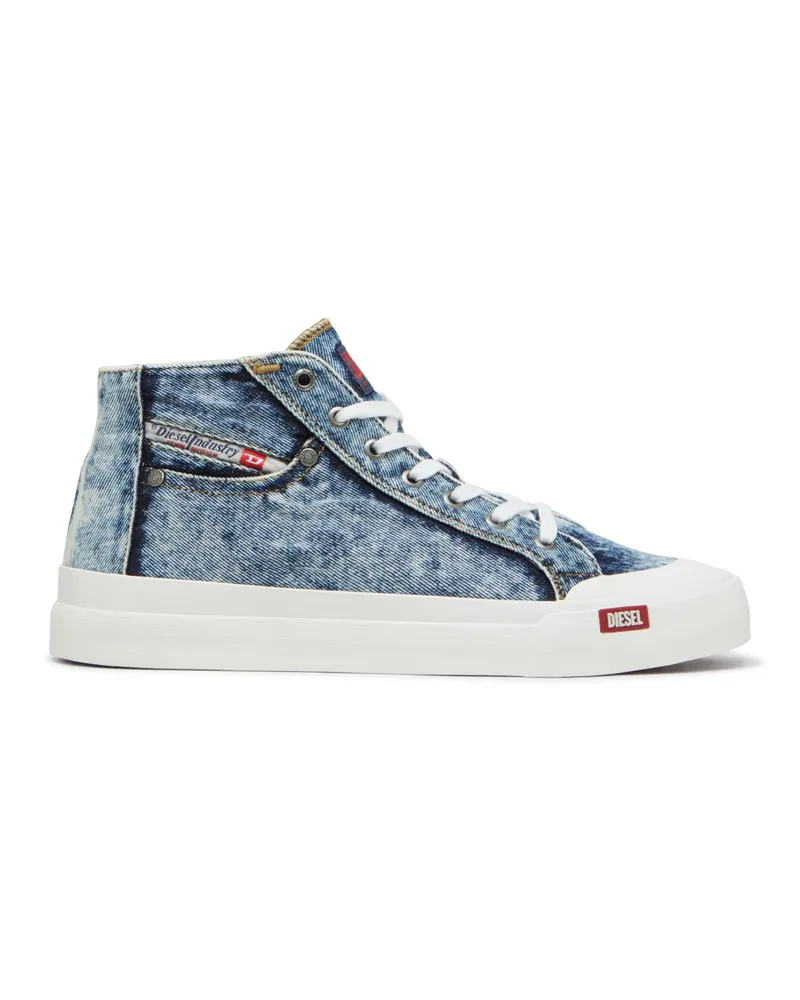 Diesel S-Athos-High-Top-Sneakers aus Denim mit Taschendetail - Sneakers - Herren - Blau Blau