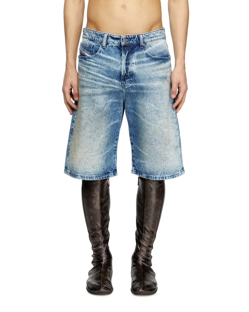 Diesel Shorts aus Denim mit Text-Print - Denim Kurze Hose - Herren - Blau Blau