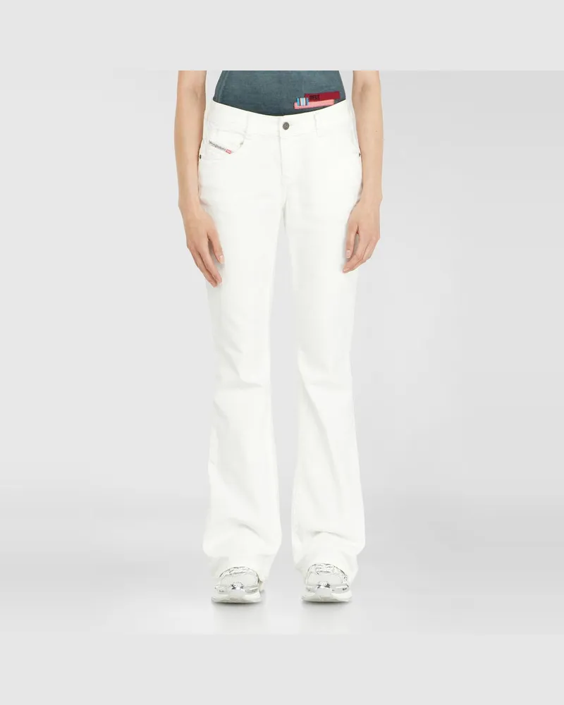 Diesel Bootcut Jeans Low Waist 1969 D-Ebbey, Weiß, Reißverschluss Weiss