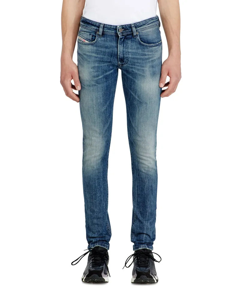 Diesel Skinny Jeans Low Waist 1979 Sleenker, Mittelblau, Reißverschluss Blau