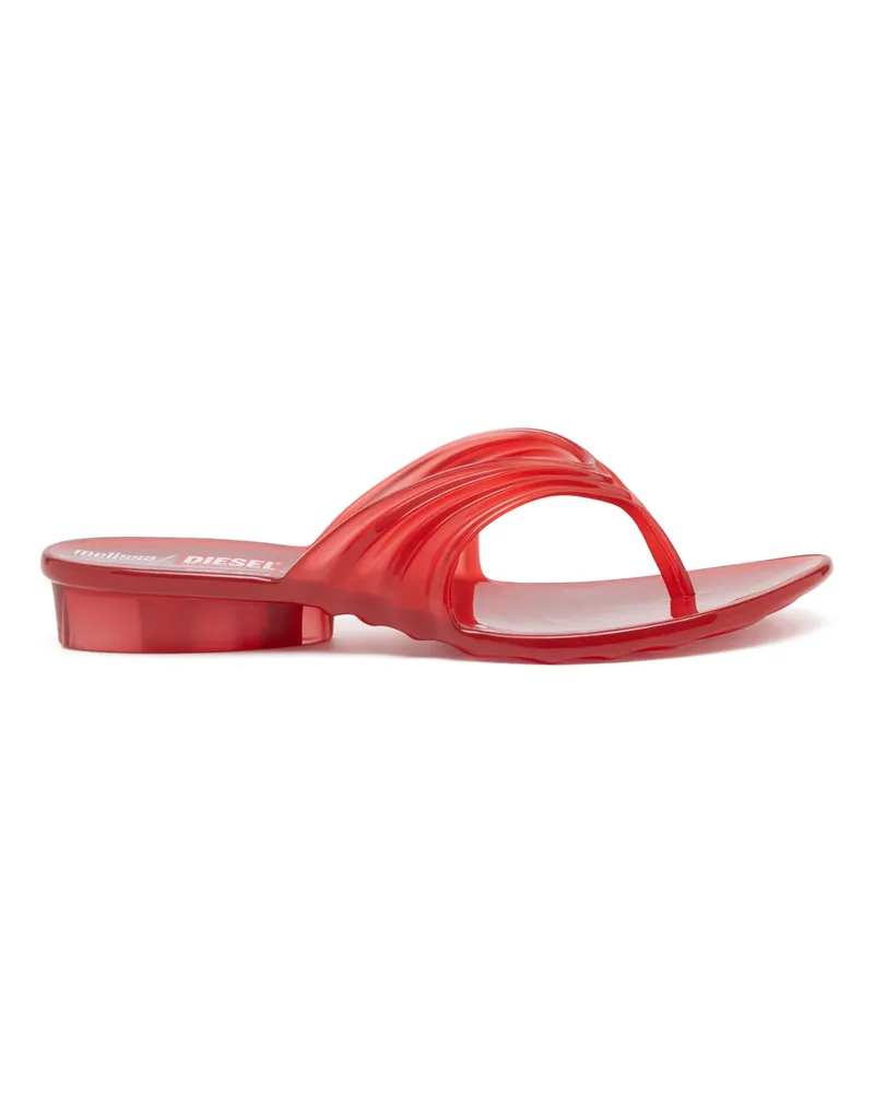 Diesel Künstlerisch gestaltete Flip-Flops aus Melflex - Sandalen - Damen - Rot Rot