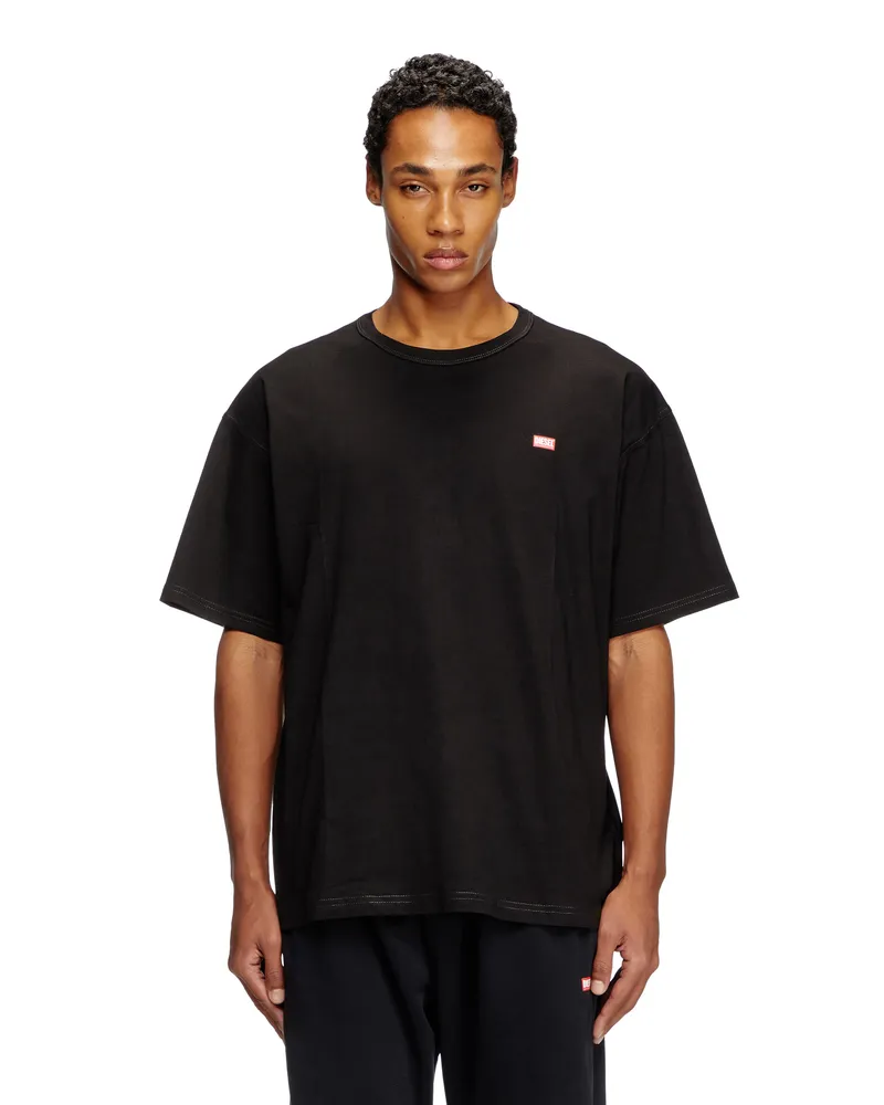 Diesel T-Shirt mit kleinem Logo - T-Shirts - Herren - Schwarz Schwarz
