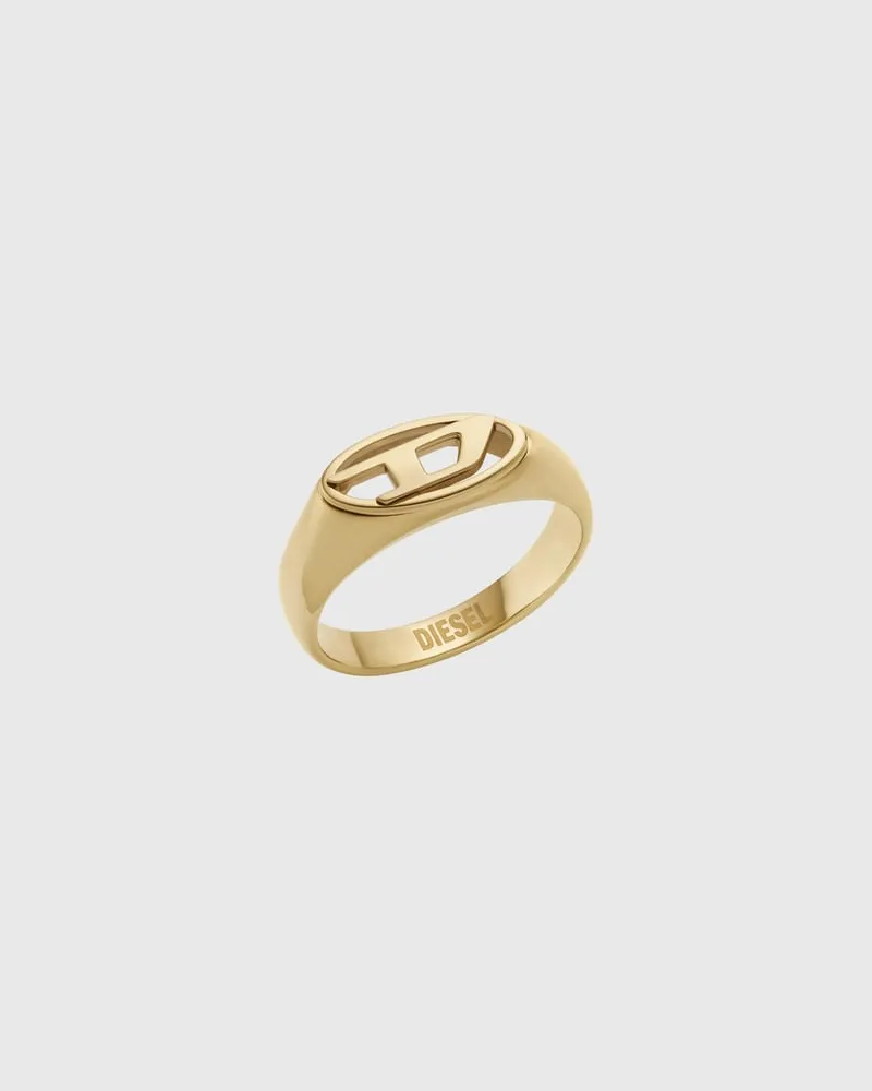 Diesel Siegelring aus goldfarbenem Edelstahl - Ringe - Unisex - Gold Gold