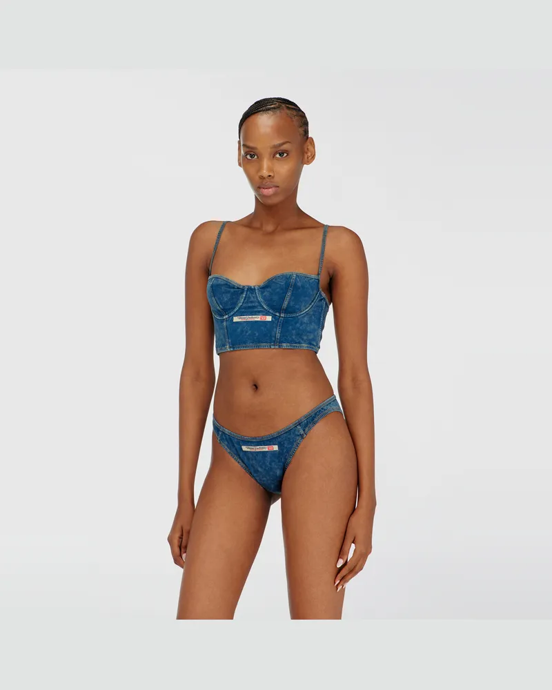 Diesel Bustier-Top aus Baumwolle mit Denim-Effekt - Korsetts - Damen - Blau Blau