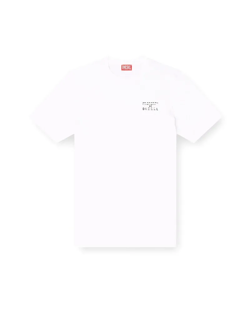 Diesel Reguläres Baumwoll-T-Shirt mit Puffdruck - T-Shirts - Herren - Weiss Weiss