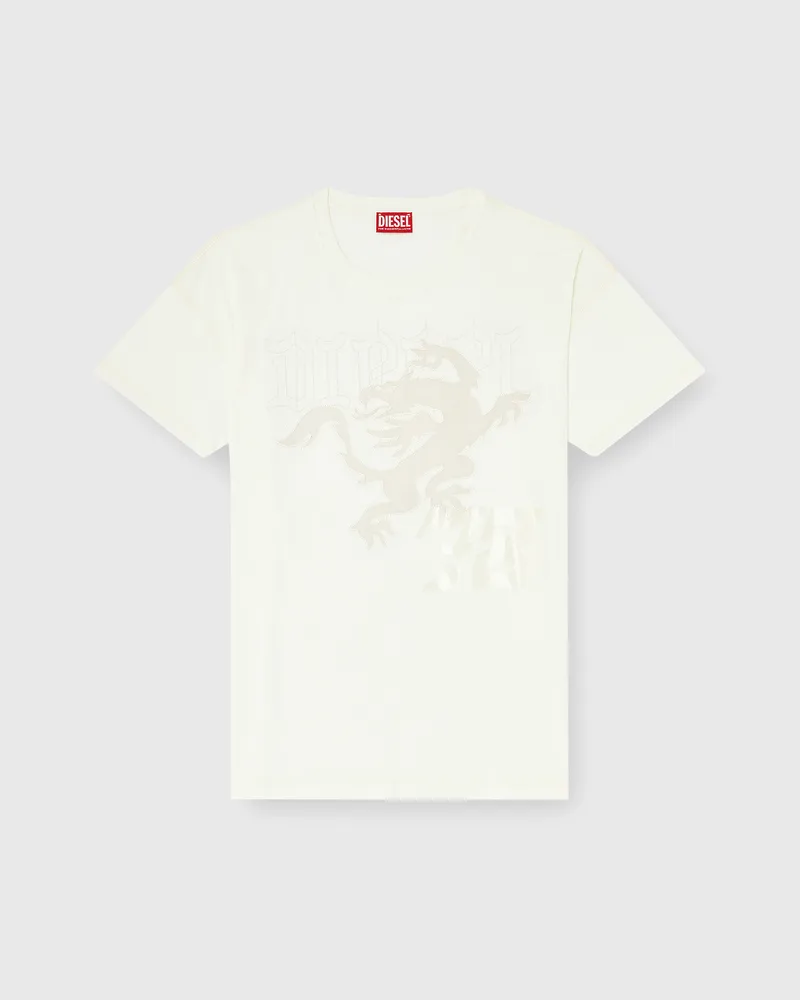 Diesel Lockeres T-Shirt mit Prints und Stickereien - T-Shirts - Herren - Weiss Weiss