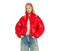 Daunen-Steppjacke aus Ripstop mit Strickkragen - Winterjacken - Damen - Rot