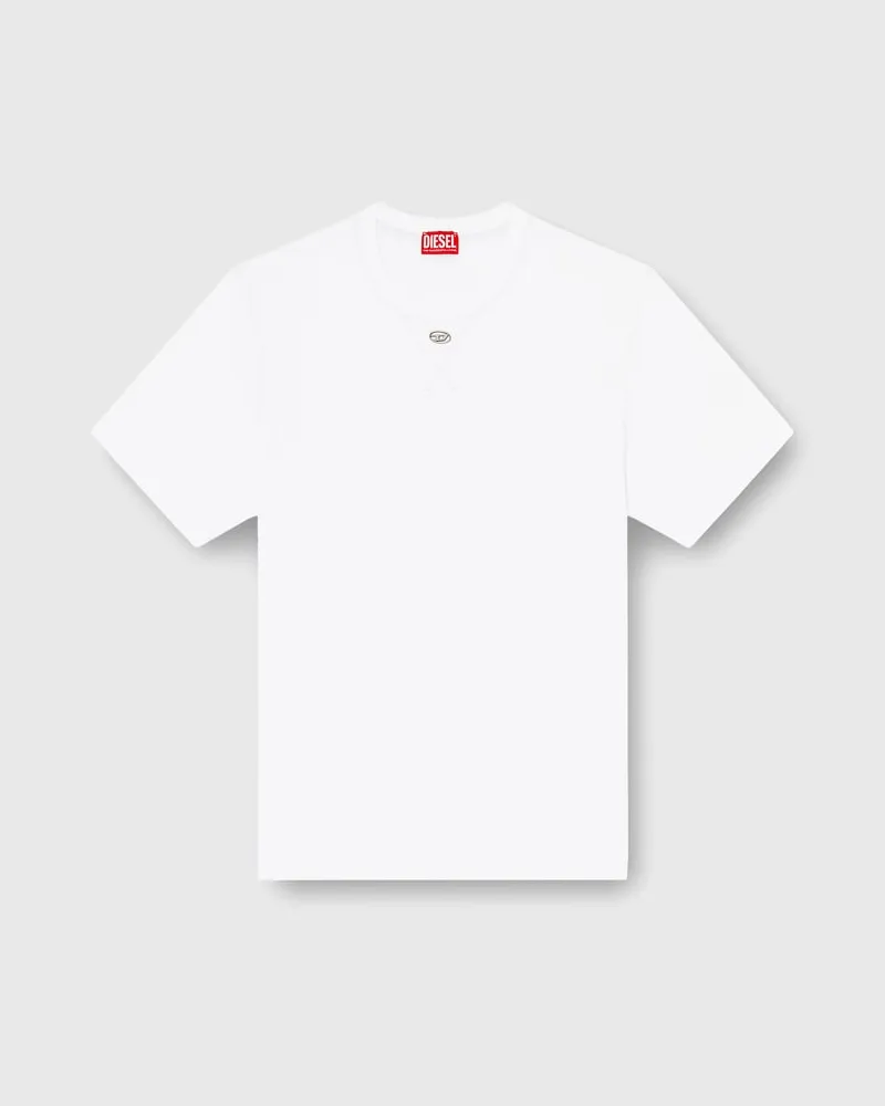 Diesel Reguläres T-Shirt mit Rundhalsausschnitt und ovalem D - T-Shirts - Herren - Weiss Weiss