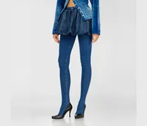 Kurzer Bubble-Rock aus Denim - Röcke - Damen - Blau