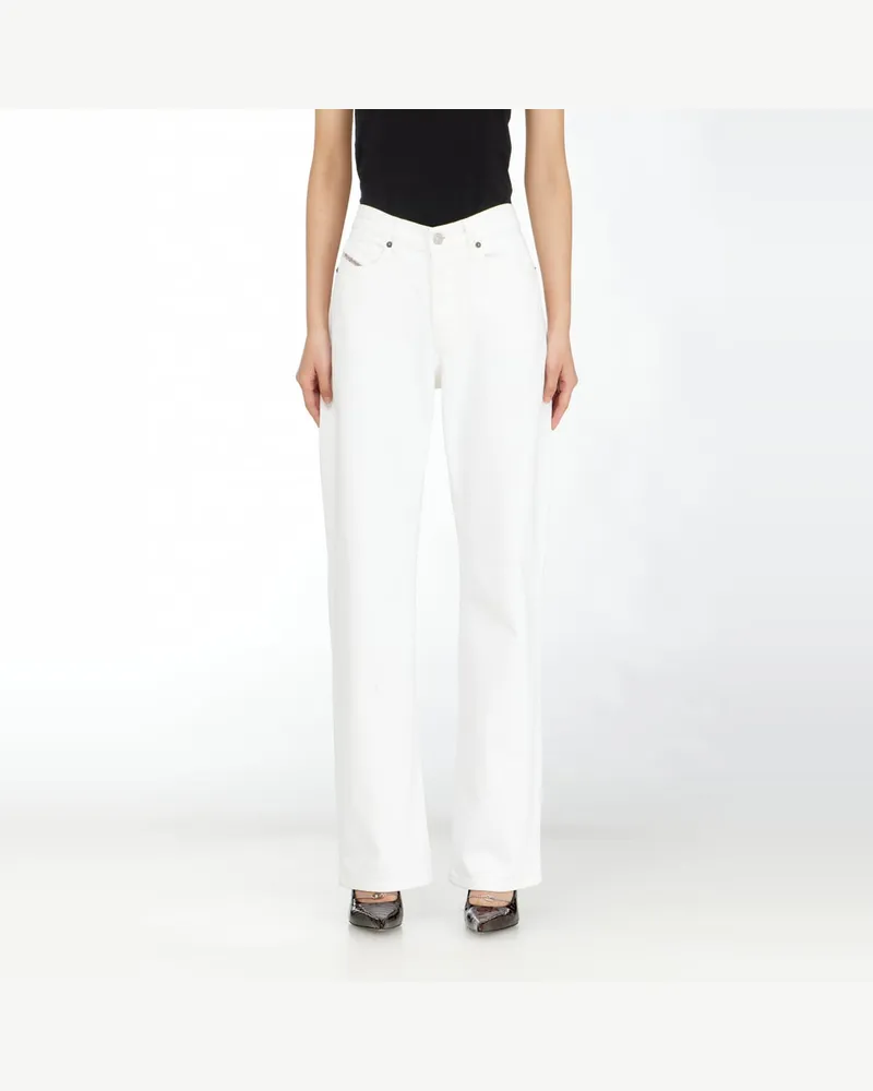 Diesel Regular Jeans High Waist 1971 D-Sent,, Knopfverschluss Weiss