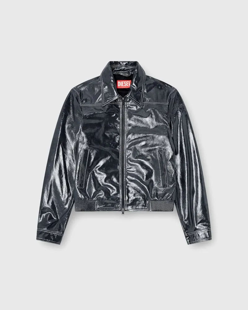 Diesel Patent-leather jacket - Lederjacken - Herren - Grau Grau