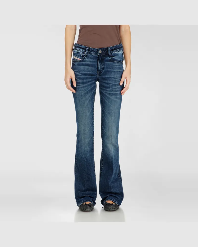 Diesel Bootcut Jeans Low Waist 1969 D-Ebbey, Dunkelblau, Reißverschluss Blau