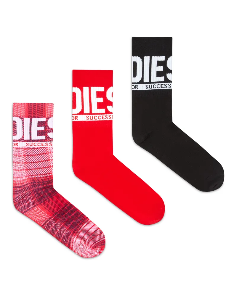 Diesel Dreierpack Baumwollsocken mit Logo - Socken - Herren - Bunt Bunt