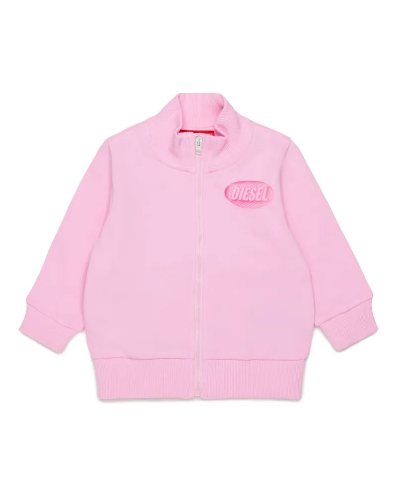 Diesel Sweatshirt mit Reißverschluss und Logo-Print - Sweatshirts - Unisex - Rosa Rosa