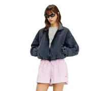 Windbreaker-Jacke aus acid-wash taslan - Jacken - Damen - Blau